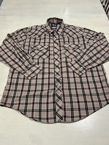 Falcon Bay Shirt Mens Medium Plaid Pearl Snap Western Cowboy - Picture 1 of 12