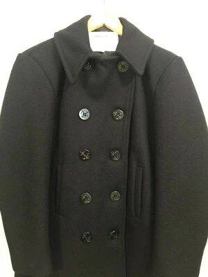 US Navy Vintage Wool Overcoat Pea Coat Peacoat Mens Coat 36 Black Military USA - Image 1 of 4