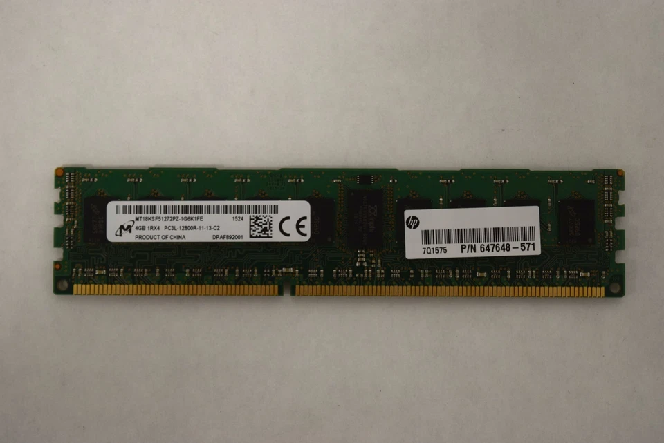 HP 4GB (1x4GB) DDR3-1600 ECC Registered DIMM A2Z49AT Memory Module - Image 1 of 1