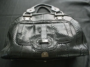 RAFE New York Snake Skin Black Handbag Bag - Picture 1 of 6