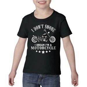 Kids Dream I'm A Motorcycle Funny Biker T-Shirt - Picture 1 of 10