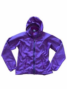 Nike Jacket Womens Medium Purple Windbreaker Hooded Zip Athletic Coat