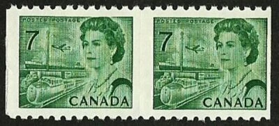 CANADA 1971 V.F. MNH OG Coil Imperf. between Horizontal Pair Stamps Sc# 549 - Image 1 of 2