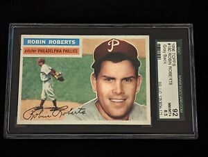 1956 Topps #180 Robin Roberts (Gray Back( SGC 8.5 NM/MT+ CRISP & CENTERED