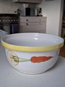 Vintage Steingut Keramik Mix Bowling Obst & Gemüse Muster Retro - Bild 1 von 7