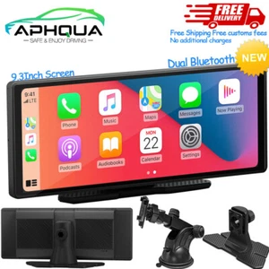 APHQUA 9.3Inch Portable Bluetooth Car Stereo Wireless Apple Carplay Android Auto - Picture 1 of 8