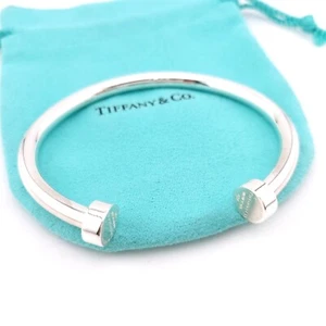 Bracciale Return To Tiffany & Co. argento sterling bordo cerchio largo 7" pollici - Foto 1 di 14