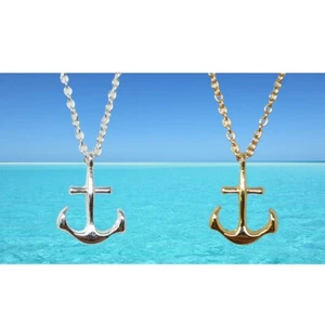 Colgante Ancla Acero Inoxidable Collar Ajustable Plata Oro 20" Regalo Dije - Imagen 1 de 7