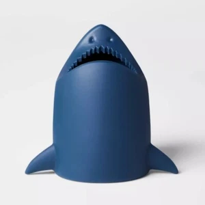 Kids' Toothbrush Holder Shark Blue: Fun Bathroom Accessory, Silicone - Picture 1 of 3