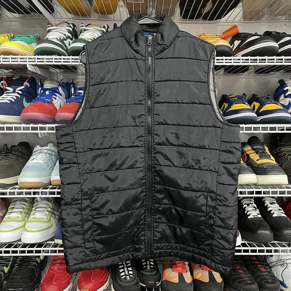 Chaleco chaqueta acolchada de poliéster negro Highland Outfitters para hombre talla mediana Foto 1 de 4