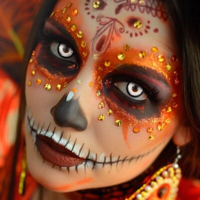 ARICONA Weiße Kontaktlinsen Farbige Halloween Linsen Zombie Kostüm Fasching White Vampir