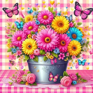 Diamond Art Kits for Adults,Pink Daisy 5D Diamond Painting Kits Diamond Art Kits - Picture 1 of 42