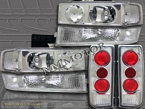 1995-2005 CHEVY ASTRO VAN HEADLIGHTS +BUMPER SIGNAL + CLEAR TAIL LIGHTS - Picture 1 of 5