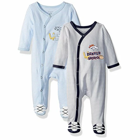 Denver Broncos NFL Infant Sunday's Best Coverall Sleeper Pajamas 2-Piece Set Cover