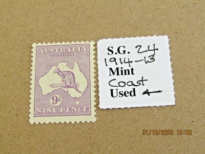 AUSTRALIA 1914-15 9d VIOLET M/MINT COAST IGNORE SG No - Image 1 of 2