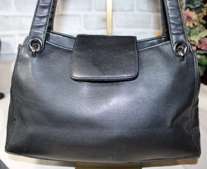 Vintage Nice Black Leather Shoulder Bag. Pre-Owned Condition Every Day Bag - Picture 1 of 8