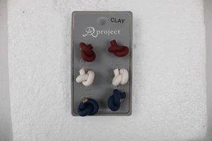 3 PENDIENTES NUEVOS A PROJECT NUDO DE ARCILLA~POLÍMERO~MARRÓN~BLANCO~AZUL~BOHO~SIMPLES - Imagen 1 de 4