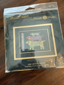 Cross Stitch Kit ~ Laurel Burch / Mill Hill Dog Pyramid #LB30-1615 (LINEN) - Picture 1 of 3