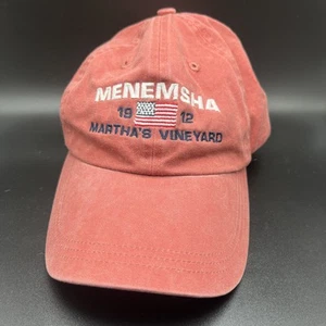 Menemsha Marthas Vineyard Embroidered Patriotic Flag Hat Cap Adjustable Cotton - Picture 1 of 6