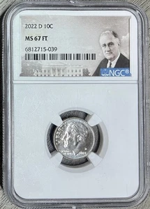 2022-D Roosevelt Dime, NGC MS-67 FT (Full Torch), High Grade Beauty! - Picture 1 of 2