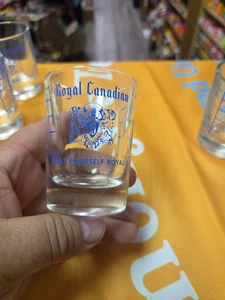 Barclay's Royal Canadian Whiskey 2.5oz Measuring Shot Glass BLUE DESIGN RARE - Picture 1 of 9