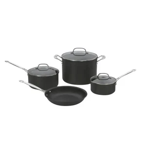 Cuisinart Chef's Classic Cookware Set 7-Pc Hard anodized QuanTanium 66-7P1 NIB - Picture 1 of 11
