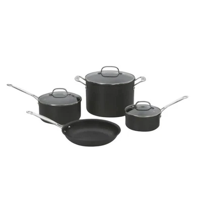 Cuisinart Chef's Classic Cookware Set 7-Pc Hard anodized QuanTanium 66-7P1 NIB - Image 1 of 4