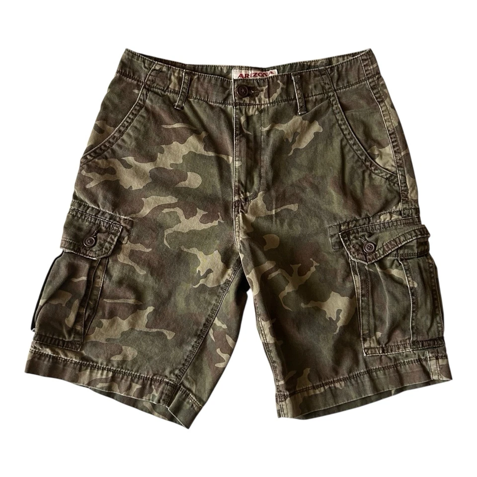 Arizona Jean Co. Shorts Mens 32 Waist Camo Camouflage Cargo Flap Pockets Casual - Image 1 of 4