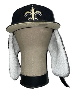 Gorra de invierno New Era 59Fifty New Orleans Saints ajustada 7 1/4 orejeras para perro - Imagen 1 de 12
