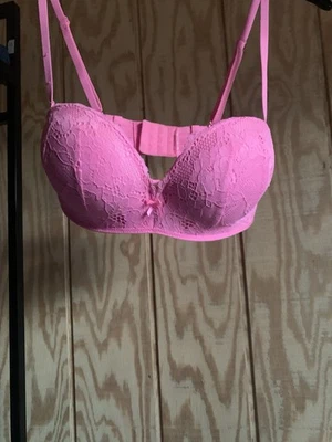 Sujetador push-up de algodón O Body rosa Oh Holly con correa de encaje sin tirantes talla 34C Foto 1 de 4