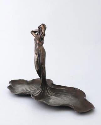 Serving Tray Woman Art Nouveau Metal - WMF Württembergische Metallwarenfabrik - Image 1 of 4