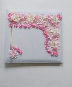 White Scrapbook Album 12X12 10 Loaders Wedding Embellished Floral Pink Flowers - Picture 1 of 4