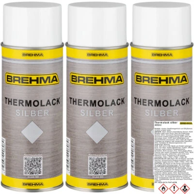3x Thermolack Ofenlack Auspufflack hitzebeständig silber bis 600°C Spray - Bild 1 von 3
