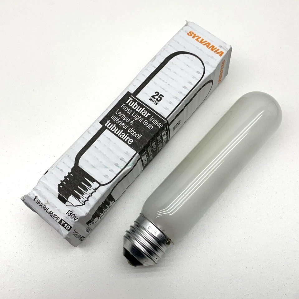 (3-Pack) Sylvania 25T10/IF Tubular Appliance 25W Lamp Light Bulb Frost 130V E26 - Image 1 of 4