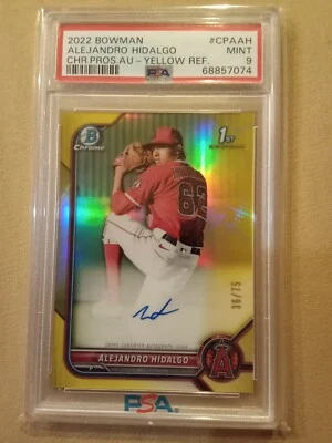 2022 Bowman Chrome Prospects Alejandro Hidalgo AUTOGRAPH REFRACTOR #CPAAH PSA 9 - Image 1 of 2