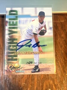 Jamie Brown 2000 Royal Rookies High Yield autógrafo automático RC/2500 Indians casi nuevo-como nuevo - Imagen 1 de 6