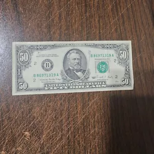 1988 - VINTAGE - SMALL FACE - U.S. FIFTY DOLLAR NOTE - $50 Bill - Picture 1 of 3