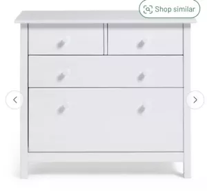 Kids Scandinavia 4 Drawer Chest - White. Collection Only - Picture 1 of 2
