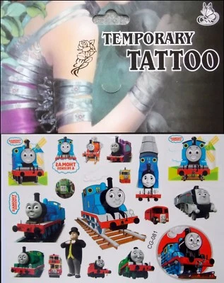CARTOON BODY TEMPORARY TATTOOS Thomas The Tank Engine & Friends Cartoon Temporäres Körpertattoo Kinder - CG-081