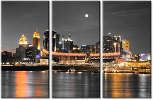 Cincinnati Ohio City Skyline Modern Home Decor American Cityscape Pictures Wall - Picture 1 of 7