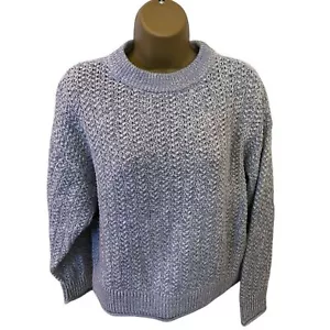 Universal Thread Damen Grobstrick Pullover XS Oversized Cropped Boxy Grau - Bild 1 von 6