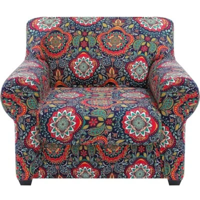 Printed elastic armchair cover, individual sofa cushion cover, home decor - Image 1 of 4