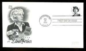 US FDC # 3433 83c Edna Ferber ArtCraft 2002, 9g134 - Picture 1 of 1