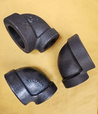 1-1/2" x 1" Cast Iron 90-degree Elbow Threaded-Class 125 Made in USA - NEW - Image 1 of 4