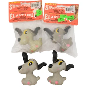 Lot de 4 jouets Hartz Happy Hound latex pour chien années 90 vintage extensible caoutchouc animal de compagnie - Photo 1/14