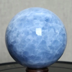 B6444-89mm-1019g Natural Blue Calcite Quartz Ball Crystal Ball healing - Picture 1 of 12