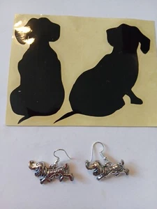 Pendientes y calcomanía/pegatina Dachshund - Imagen 1 de 3