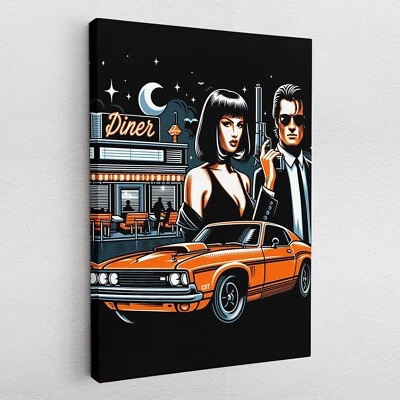 Leinwandbild Poster Acryl Glas Pop-Art Pulp Fiction Figuren Room Decor Wandkunst - Bild 1 von 4