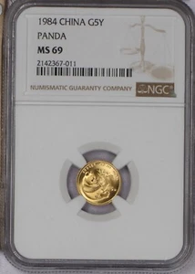 1984 Gold Panda 1/20 oz. 5 Yuan NGC MS69. Free shipping. - Picture 1 of 4