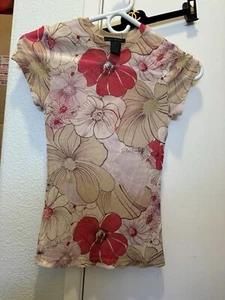 THE LIMITED BEAUTIFUL FLORAL DESIGN SEXY MESH CUTE TOP S - Bild 1 von 8